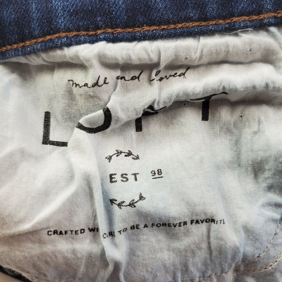 CC - Ann Taylor Loft Womens Shorts 0 Denim Blue Jean Mid Rise Dark Wash Stretch - Picture 5 of 7